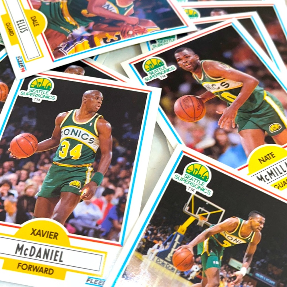 NBA 1990 Vintage Fleer Seattle Supersonics basketball sports cards mystery pack